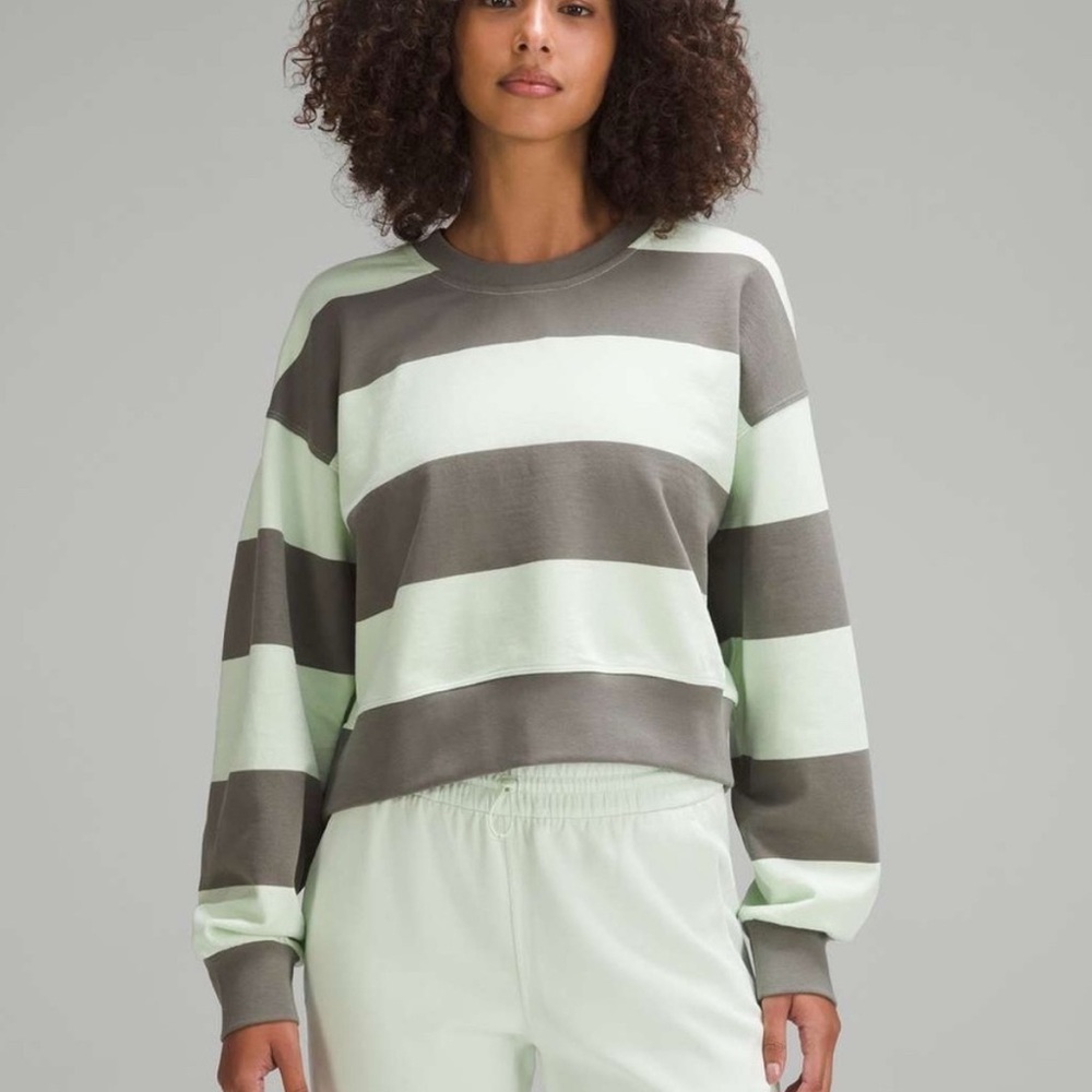 Lulu Lemon Perfectly Oversized Cropped Crew Stripe